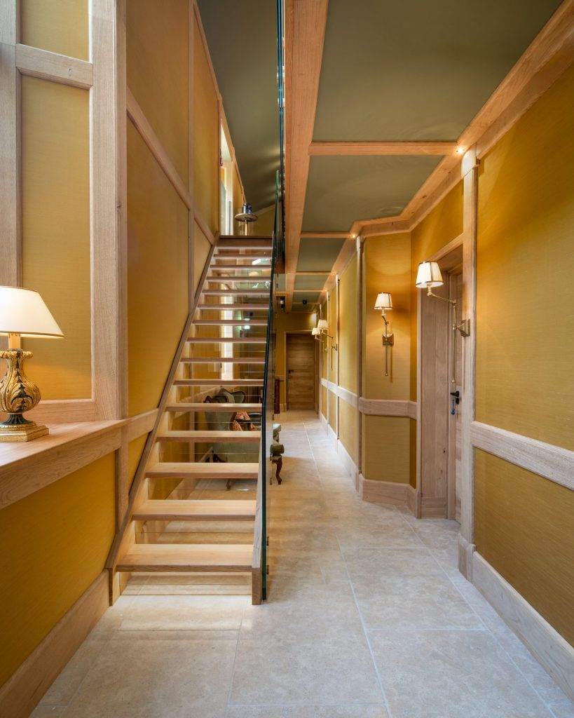 hallway to bedrooms at Bittescombe Lodge