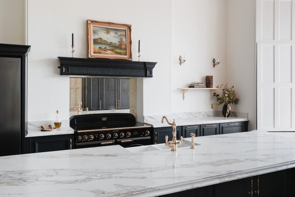 Commercial and Architectural Interior Kitchen Photography for Wisteria Kitchens fitted in a stunning manor house in Torquay.