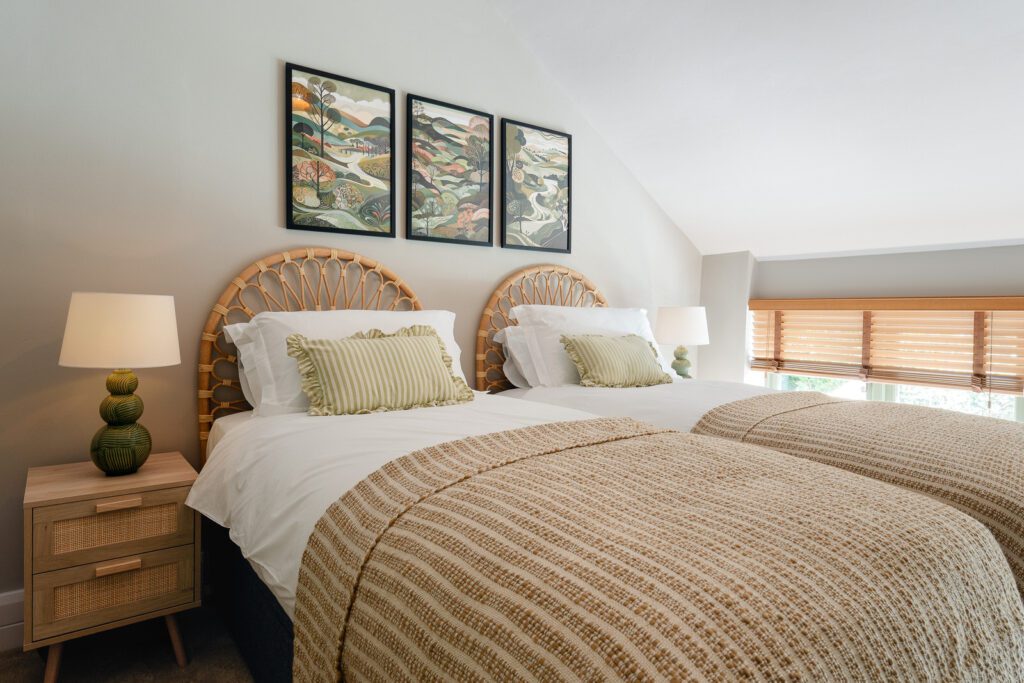 Woodpeckers is an Eco-friendly Devon holiday barn with luxury, accessibility, and tranquil, inviting spaces photographed by Sue Vaughton