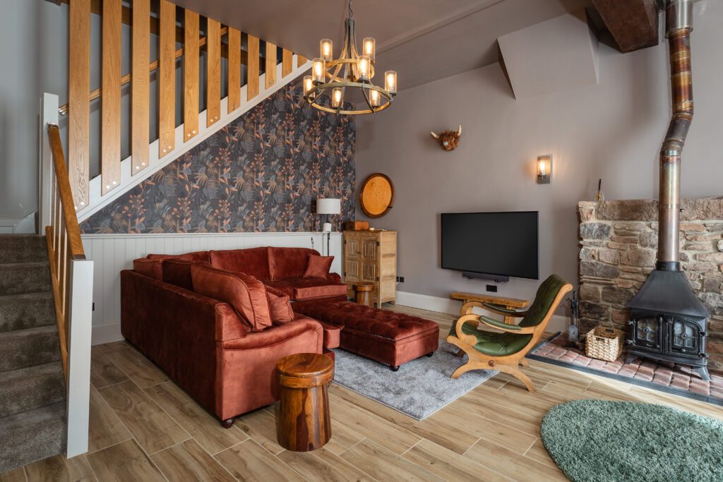 Woodpeckers is an Eco-friendly Devon holiday barn with luxury, accessibility, and tranquil, inviting spaces photographed by Sue Vaughton