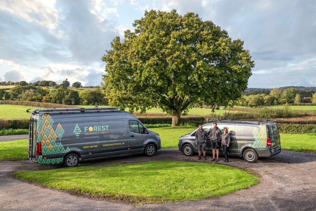 Forest Solar & Electrical Services – aerial and architectural ground photography of commercial and industrial electrical service installations by Sue Vaughton