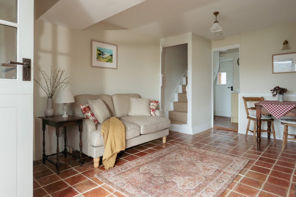 Pear Tree Cottage in South Milton. Interior and exterior pictures photographed by Sue Vaughton Photography