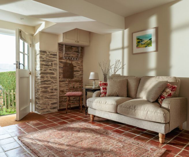 Pear Tree Cottage in South Milton. Interior and exterior pictures photographed by Sue Vaughton Photography